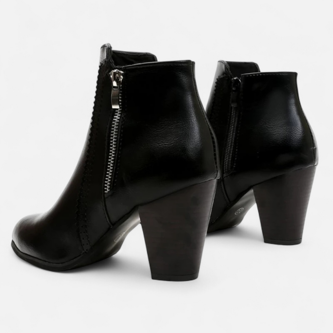 Elowen | Retro Ankle Boots with Heel and Side Zip