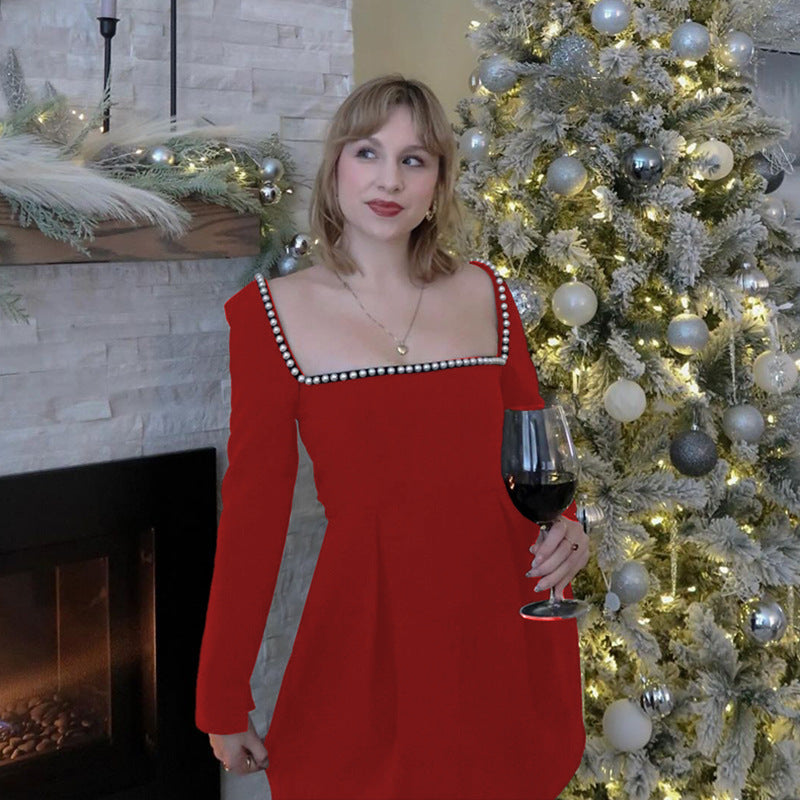 ALAIRE | Stylish Mini Dress With Long Sleeves And Open Back