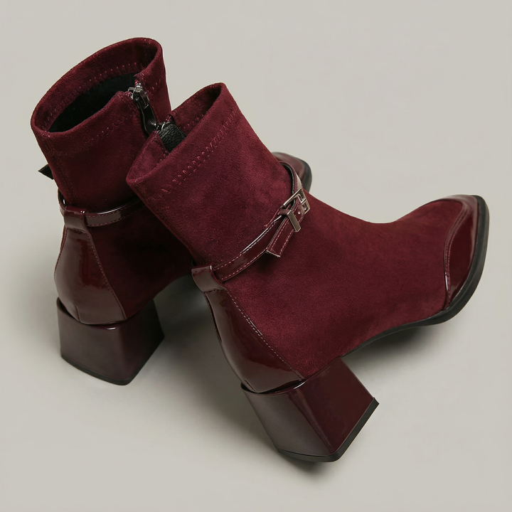 Romany | Elegant Ankle Boots in Eco-Suede with Medium Heel