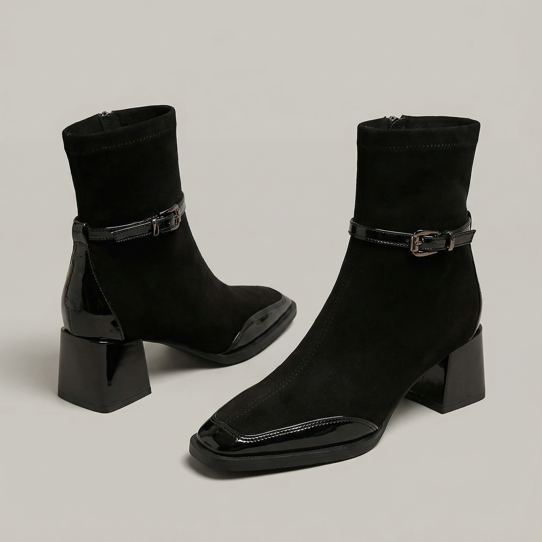 Romany | Elegant Ankle Boots in Eco-Suede with Medium Heel