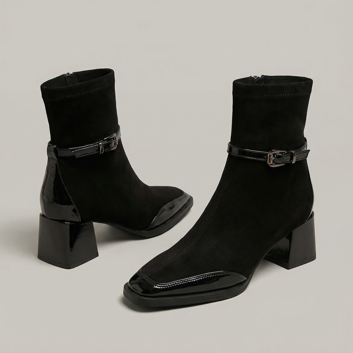 Romany | Elegant Ankle Boots in Eco-Suede with Medium Heel